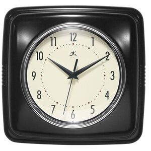 infinity instruments 9 inch retro/vintage square wall clock